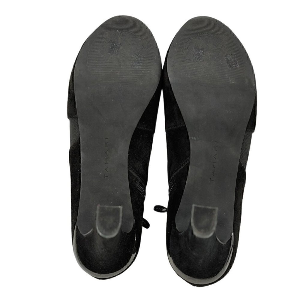 TAHARI Suzi Black Suede Side Zip Ankle Booties 8.5 - Picture 5 of 7